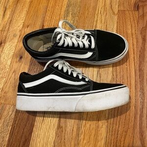 Black platform vans
